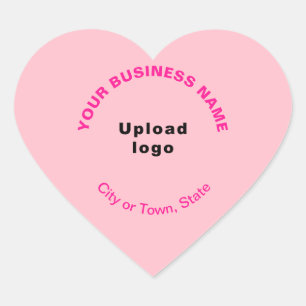 Sticker Cœur Marque d'affaires rose monochrome avec logo