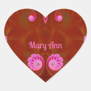 Sticker Cœur MARY ANN COOL ! ~ PINK SPIN ~ Design lumineux ~