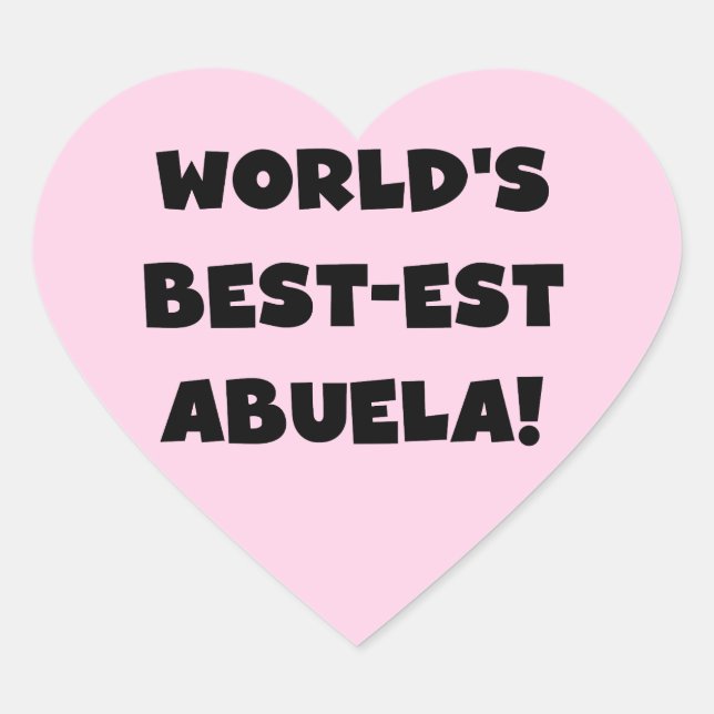 Sticker Cœur Meilleur cadeau d'Abuela noir et blanc au monde (Devant)