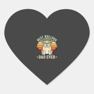 Sticker Cœur Meilleur papa bouledogue de tous les temps vecteur
