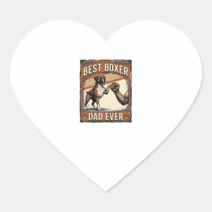 Sticker Cœur Meilleur Papa Boxer de Tous les Temps Vintage Papa