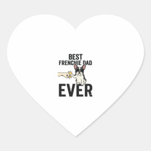 Sticker Cœur Meilleur Papa Frenchie Ever Drôle Design de T-shir