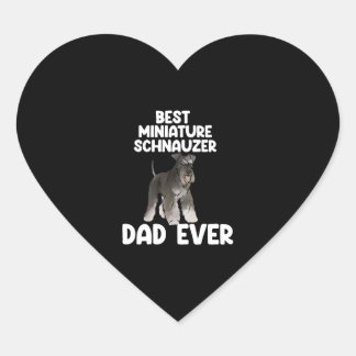 Sticker Cœur Meilleur Schnauzer Miniature Papa