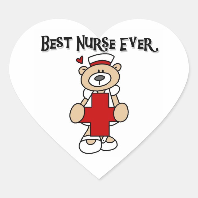 Sticker Cœur Meilleur T-shirts et cadeaux de Nurse Ever (Devant)
