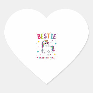Sticker Cœur Meilleure amie de la princesse de l'anniversaire f