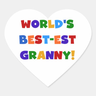 Sticker Cœur Meilleures couleurs vives de mamie au monde
