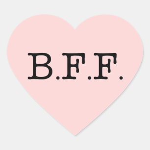 Sticker Cœur Meilleurs amis pour toujours rose