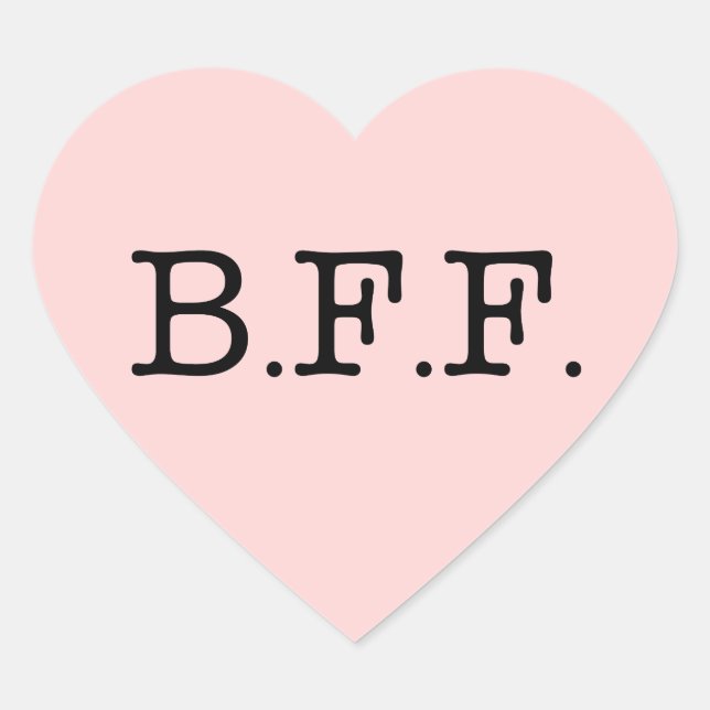Sticker Cœur Meilleurs amis pour toujours rose (Devant)