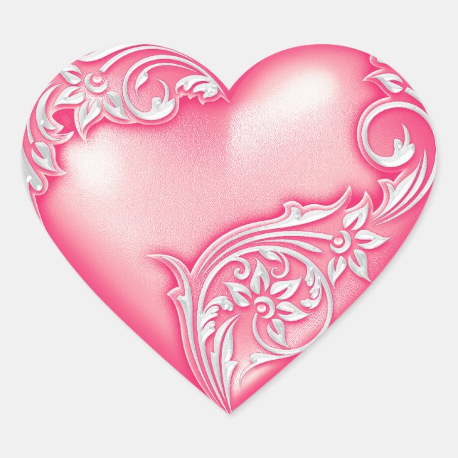 Sticker Cœur Melon de défilement du coeur avec blanc (Devant)