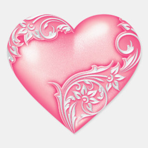 Sticker Cœur Melon de défilement du coeur avec blanc