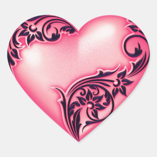 Sticker Cœur Melon de défilement du coeur avec noir