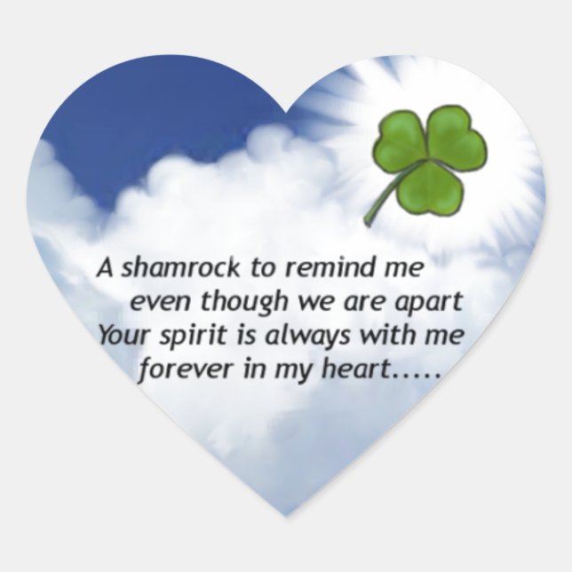 Sticker Cœur Mémorial shamrock (Devant)
