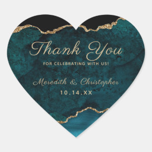 Sticker Cœur Merci Agate turquoise