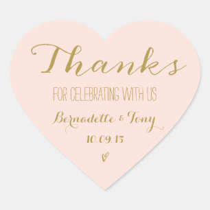 Sticker Cœur Merci D'Avoir Célébré Avec Nous ! Merci mariage