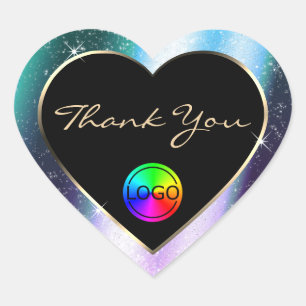 Sticker Cœur Merci de cadre de Parties scintillant Turquoise vi