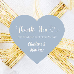 Sticker Cœur Merci de partager notre journée de mariage bleu po
