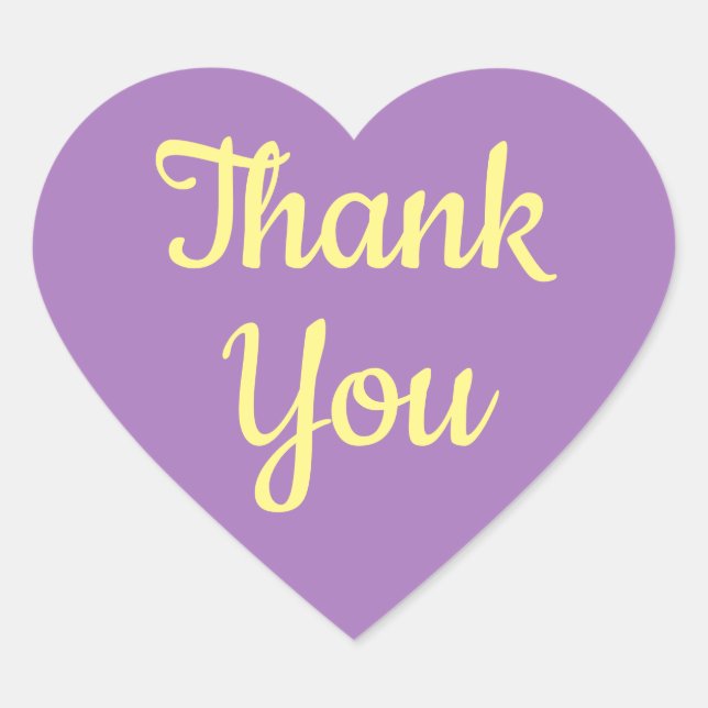 Sticker Cœur Merci jaune pourpre (Devant)