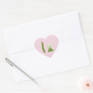 Sticker Cœur Merci Maman Message avec Cosse de Pois et Pois