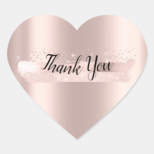 Sticker Cœur Merci Nom Rose Rose Mariage Enterrement de Vie de