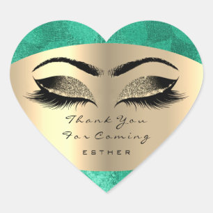 Sticker Cœur Merci Pour Nom Prochain Coeur Vert Douceur 16e