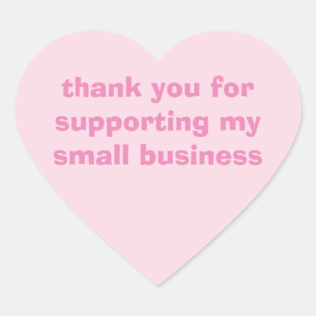 Sticker Cœur Merci pour soutenir ma petite entreprise  (Devant)