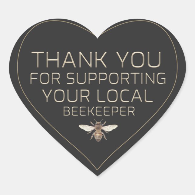 Sticker Cœur Merci pour soutenir votre apiculteur local (Devant)