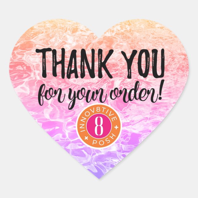 Sticker Cœur Merci pour votre commande (Devant)