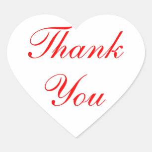 Sticker Cœur Merci Rouge Et Blanc Coeur Mariage Amour