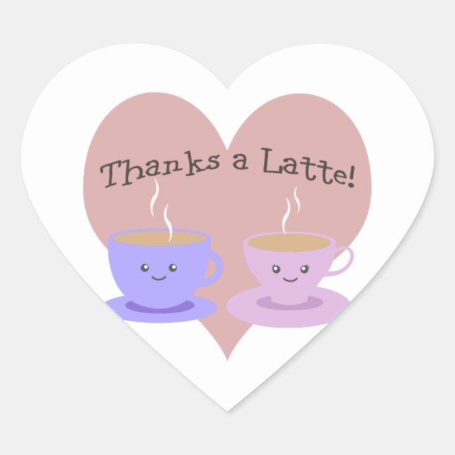 Sticker Cœur Merci Un Latte (Devant)