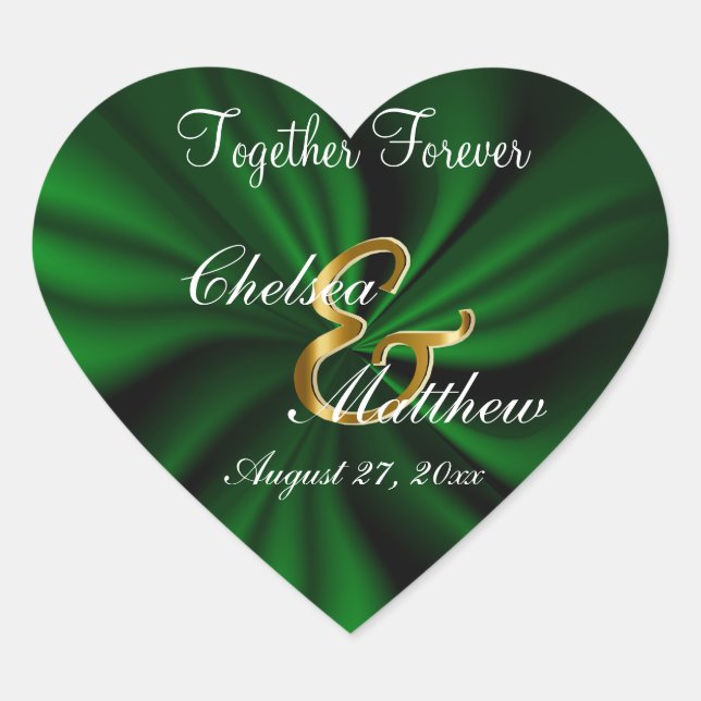 Sticker Cœur Mercredi Dark Green Satin | Personnaliser (Devant)