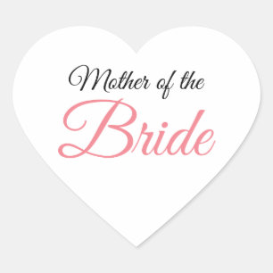 Sticker Cœur Mère de mariée Script rose