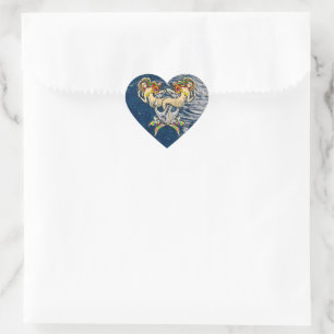Sticker Cœur Mermaids - Design nautique pour les amoureux des o