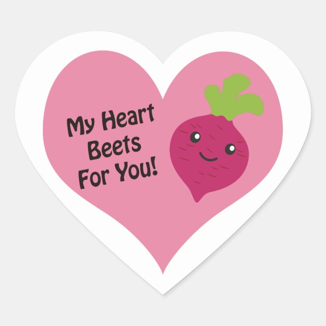 Sticker Cœur Mes betteraves de coeur pour vous (Devant)