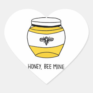 Sticker Cœur Miel, mienne d'abeille