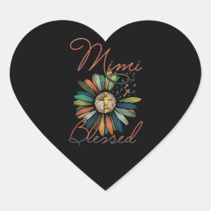 Sticker Cœur Mimi Gift Mimi Bienheureux Fleur Couleur