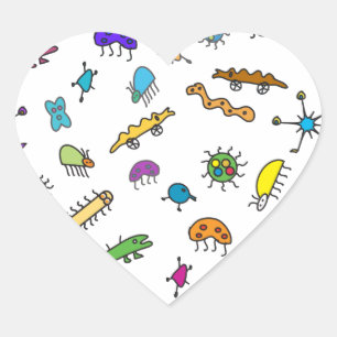 Sticker Cœur Mini Bugs et Mini Bestioles