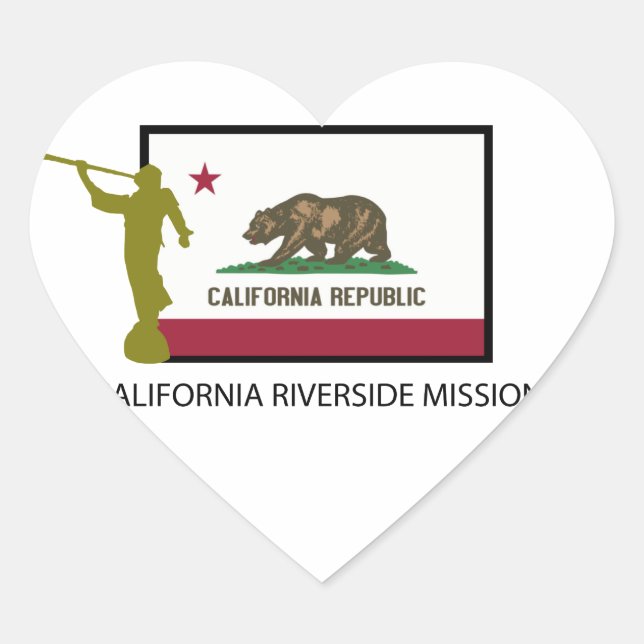 STICKER CŒUR MISSION RIVERSIDE DE CALIFORNIE LDS CTR (Devant)