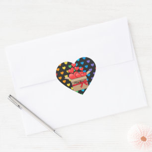Sticker Cœur Mlle, vous envoyez mon amour,