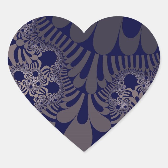 Sticker Cœur Mod bleu et argent (Devant)