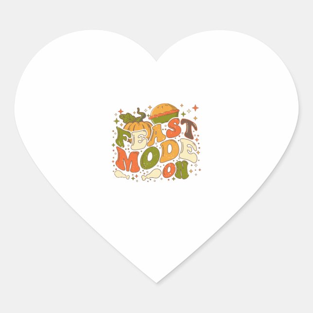 Sticker Cœur Mode fête allumé, Costume Thankgiving (Devant)