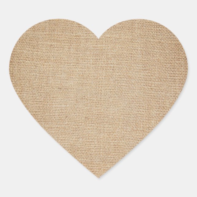 Sticker Cœur Modèle - Arrière - plan Burlap (Devant)