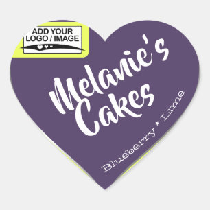 Sticker Cœur Modèle du logo d'emballage de gâteau jaune citron