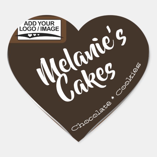 Sticker Cœur Modèle du logo d'emballage des gâteaux de chocolat (Devant)