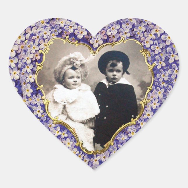 STICKER CŒUR MODÈLE PHOTO COEUR ROMANTIQUE LILAC (Devant)