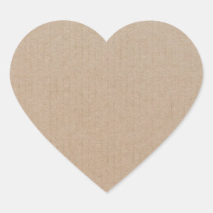 Sticker Cœur Modèle vierge en papier Kraft rustique personnalis