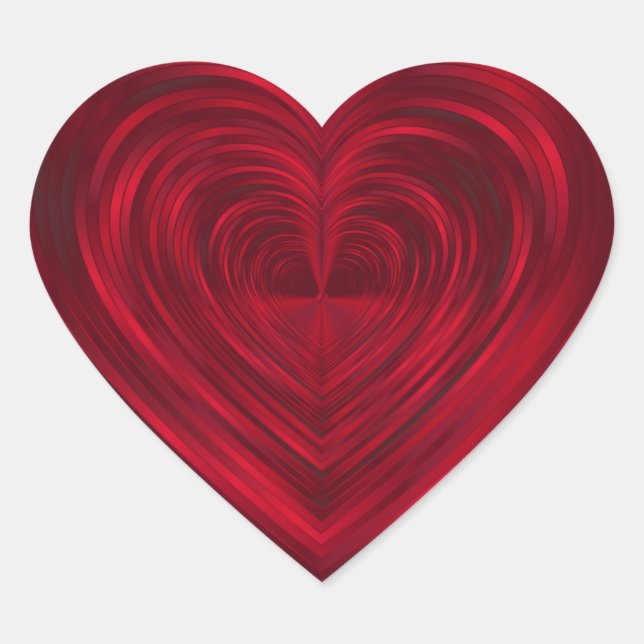 Sticker Cœur Modèle vierge personnalisable Psychedelic Rouge (Devant)