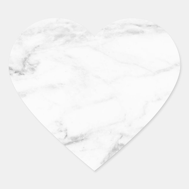 Sticker Cœur Modèle vierge personnalisé en marbre blanc élégant (Devant)