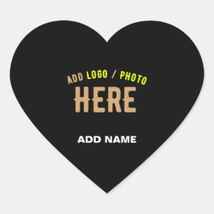 STICKER CŒUR MODERNE ET MODERNE PERSONNALISABLE NOIR VÉRIFIÉ