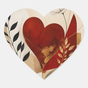 Sticker Cœur Mon cœur est toujours à vous Romance Cœur Rouge Or