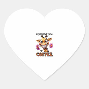 Sticker Cœur Mon groupe sanguin est le café Spruch Groupe sangu